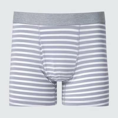 Трусы Uniqlo серые в полоску boxer brief 671411 фото