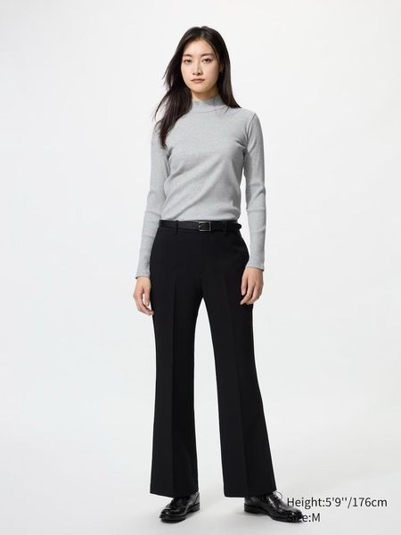 Гольф Uniqlo серый Ribbed High Neck T-Shirt (Long Sleeve) 8089 фото