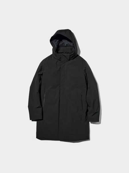 Пальто на пуху Uniqlo темно-синее Hybrid Down Coat 8306 фото