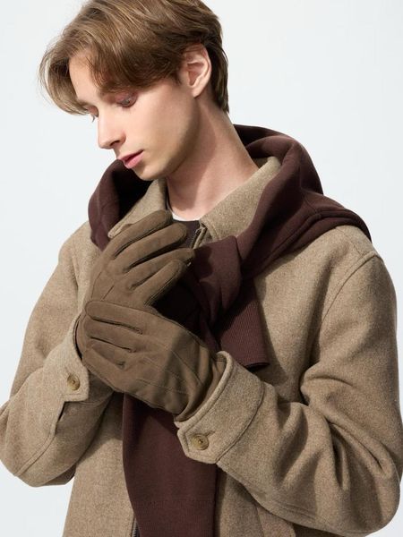 Перчатки Uniqlo коричневые HEATTECH Lined Gloves 8180 фото