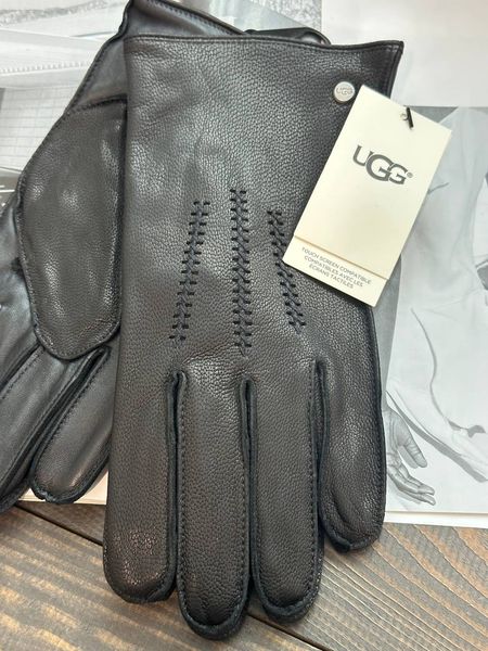 Перчатки UGG черные Faux Fur Lined Wrangell Smart Glove  6911 фото