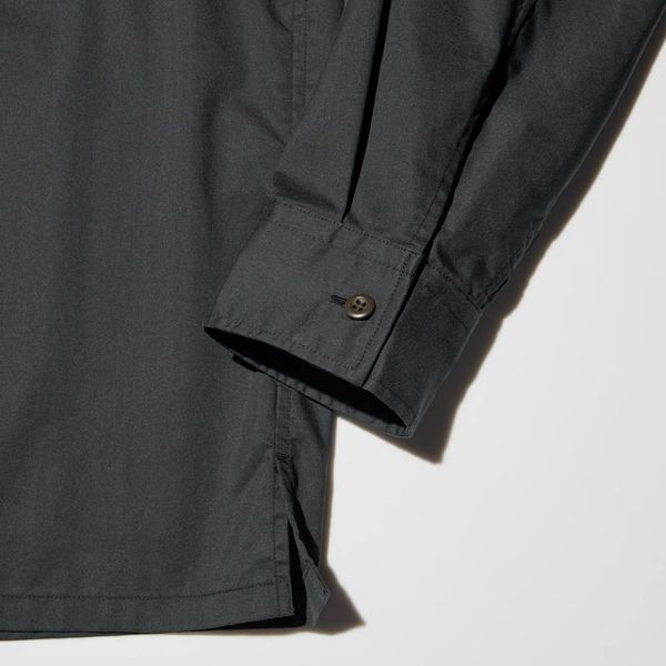 Жакет - рубашка Uniqlo U черная Utility Oversized Shirt | Long Sleeve 796911 фото