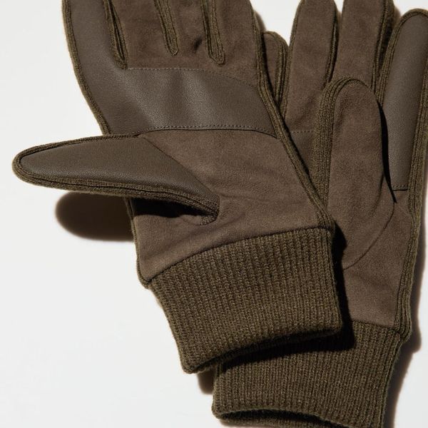 Перчатки Uniqlo коричневые HEATTECH Lined Gloves 8180 фото