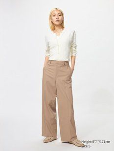 Брюки UNIQLO бежевi Smart Wide Trousers 811311 фото