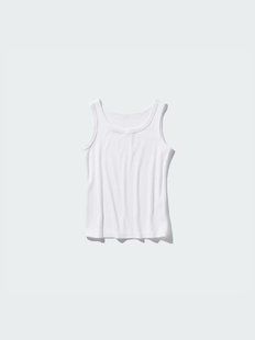 Майка Uniqlo біла Ribbed tank top 7456 фото