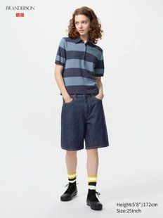 Шорти Uniqlo & JW Anderson темно-сині Denim Shorts 8290 фото
