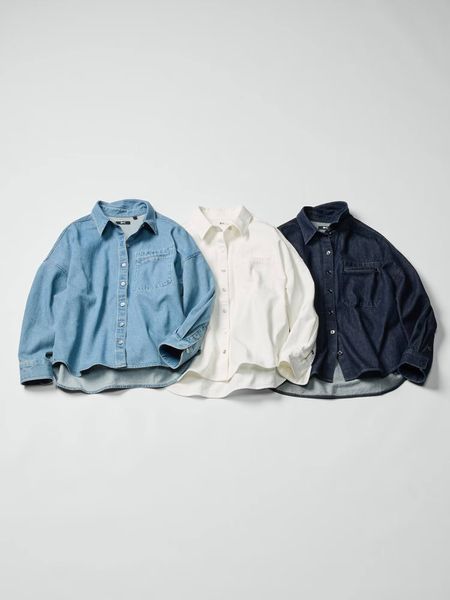 Джинсова куртка-сорочка Uniqlo білв Denim Relaxed Shirt Jacket 82381 фото