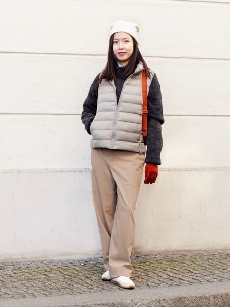 Брюки UNIQLO бежевые Smart Wide Trousers 811311 фото