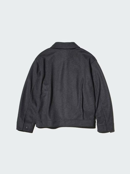 Кофта Uniqlo темно-синя Brushed Jersey Zip-Up Blouson 8062 фото