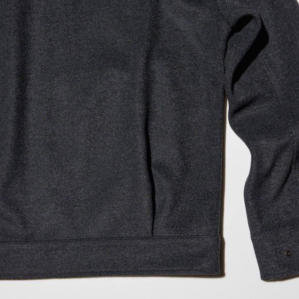 Кофта Uniqlo темно-синя Brushed Jersey Zip-Up Blouson 8062 фото