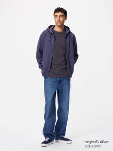Джинси Uniqlo сині Wide Straight Jeans (Long) 78961 фото