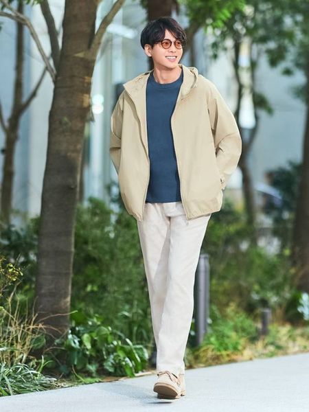 Брюки Uniqlo світлі Linen Blend Relaxed Trousers 8379 фото