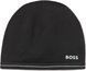 Шапка-бини BOSS черная Contrast Logo Beanie Hat with Line Trim 8592 фото 1