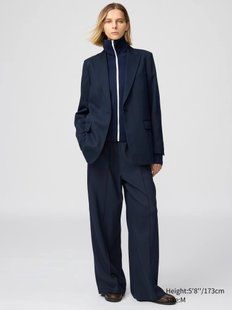 Брюки Uniqlo темно-сині Easy Wide Trousers 8244 фото