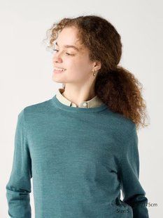 Джемпер Uniqlo бірюзовий з вовни 100% Merino Crew Neck Jumper  7123 фото