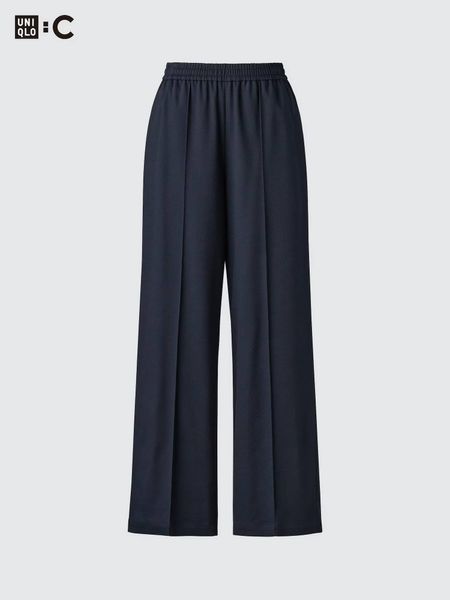 Брюки Uniqlo темно-сині Easy Wide Trousers 8244 фото