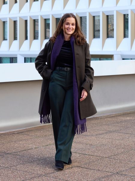 Брюки UNIQLO темно-зеленые Smart Wide Trousers 8093111 фото