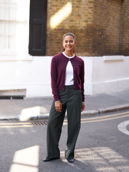 Брюки UNIQLO темно-зеленые Smart Wide Trousers 8093111 фото