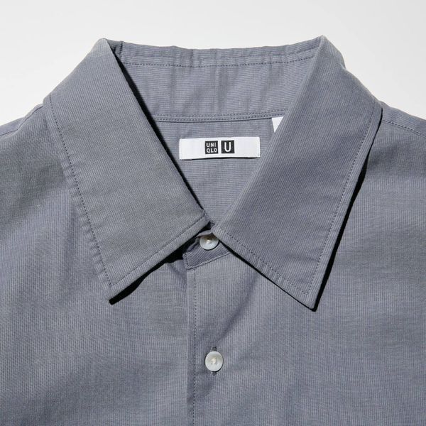 Рубашка Uniqlo U черная Boxy Shirt | Short Sleeve 8478 фото