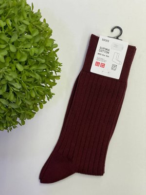 Шкарпетки Uniqlo темно-коричневi Supima cotton 5024 фото