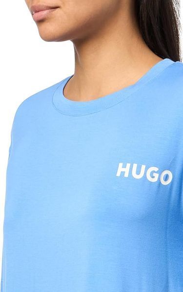Футболка HUGO блакитна Relaxed Fit Contrast Logo T-Shirt 8459 фото