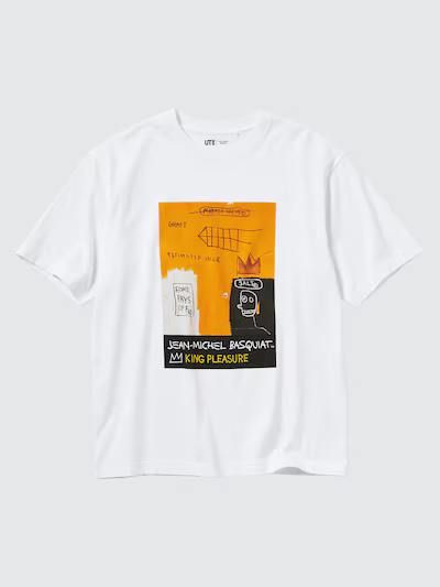 Футболка Uniqlo біла Jean-Michel Basquiat King Pleasure UT  6872 фото