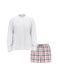 Пижама Victoria's Secret белая Flannel Long-Sleeve Tee-Jama Set 8065 фото 3