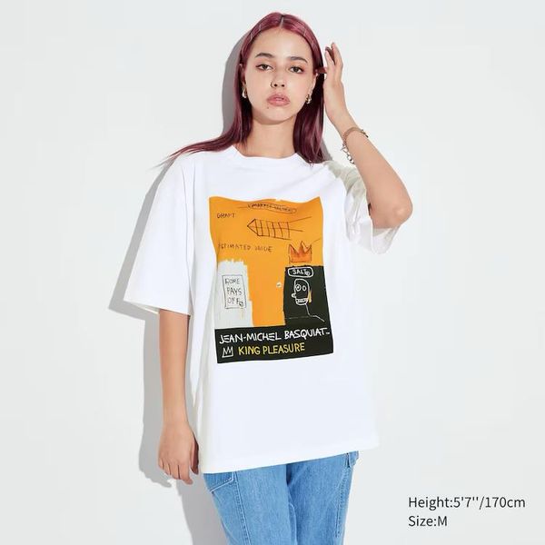 Футболка Uniqlo белая Jean-Michel Basquiat King Pleasure UT  6872 фото