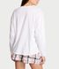 Пижама Victoria's Secret белая Flannel Long-Sleeve Tee-Jama Set 8065 фото 2