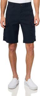 Шорти BOSS темно-синi Linen Blend Cargo Shorts 8387 фото