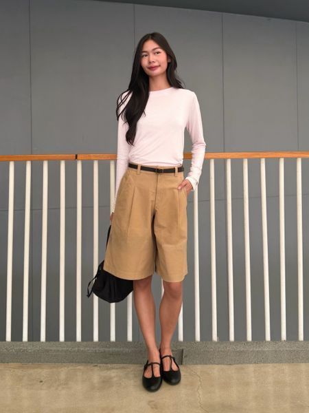 Шорти Uniqlo бежеві Jersey Pleated Shorts 85561 фото