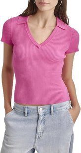 Футболка-поло DKNY JEANS рожева Soft Ribbed Polo Jeans Sweater 78971 фото