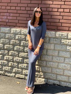 Темно-серое макси-платье BooHoo 2170 фото