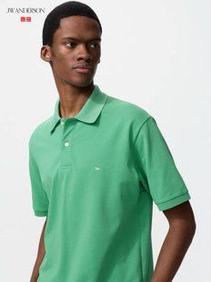 Футболка-поло Uniqlo+JW Anderson зелена DRY Piqu&eacute; T-Shirt 84181111 фото