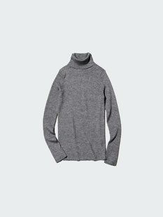 Гольф Uniqlo сірий 100% Merino Ribbed Turtleneck Jumper  7972 фото