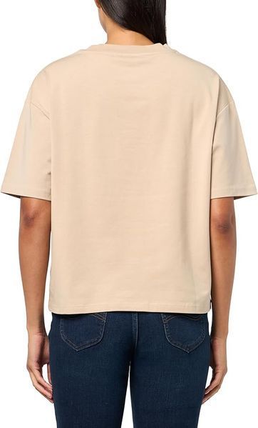 Футболка HUGO бежева Center Logo Relaxed Fit Short Sleeve T-Shirt 8460 фото
