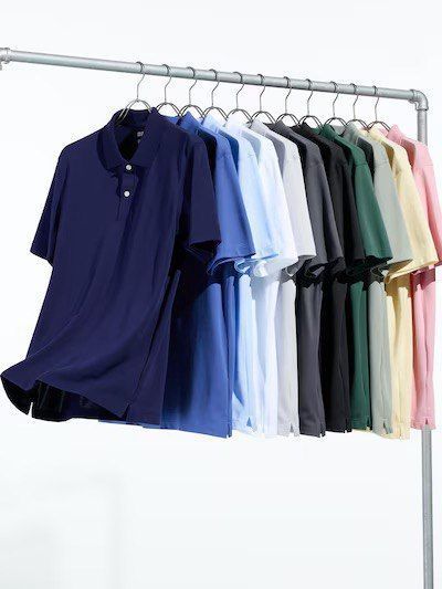 Футболка-поло Uniqlo бежева AIRism Cotton Piqu&eacute; Polo Shirt  73621 фото