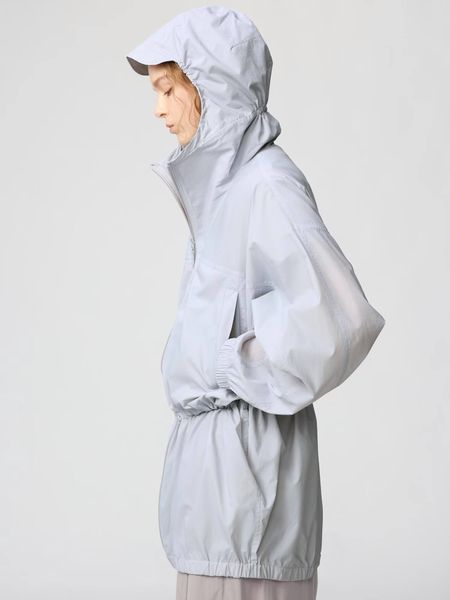 Парка Uniqlo фиолетовая UV Protection Sheer Oversized Parka 8479 фото