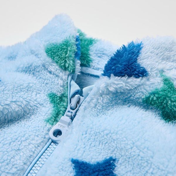 Флисовая&nbsp;кофта Uniqlo голубая Baby Fluffy Yarn Fleece Full-Zip Jacket 8255 фото