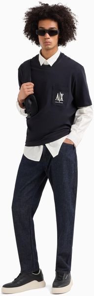 Футболка Armani Exchange темно-синяя Icon Pocket Logo Tee 76701 фото