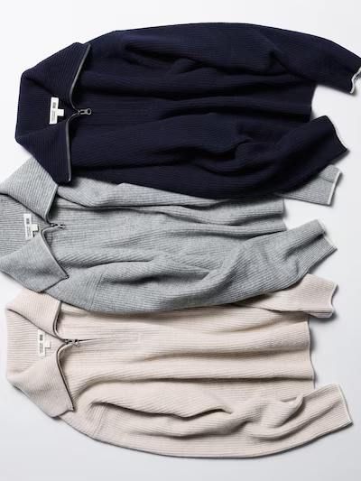 Светр Uniqlo+COMPTOIR DES COTONNIERS чорний Lambswool Half-Zip Sweater 7061 фото