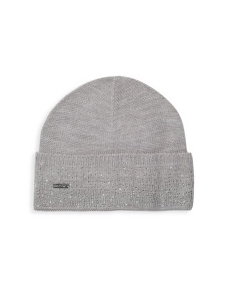 Сірий комплект зі стразами (шапка + шарф) Calvin Klein 3753 фото