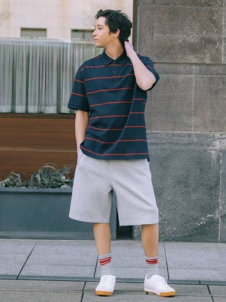 Футболка-поло Uniqlo+JW Anderson в полоску DRY Piqu&eacute; T-Shirt 7564 фото