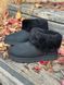 Замшевые UGG CLASSIC MINI FLUFF черные 4617 фото 1
