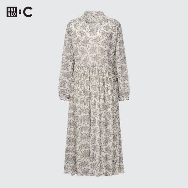 Сукня Uniqlo:C свiтла Chiffon Pleated Long-Sleeve Dress 6505 фото