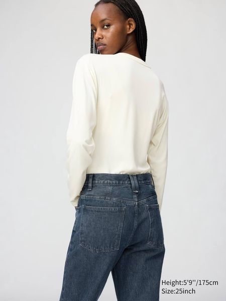 Джинси Uniqlo сині High Rise Regular Jeans 8400 фото