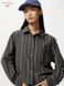 Рубашка Uniqlo+JW Anderson темно-серая Oxford Boxy Shirt (Stripe) 8063 фото 1