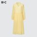 Платье Uniqlo:С желтое Chiffon Pleated Long-Sleeve Dress 6504111 фото 5