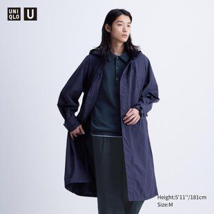 Плащ Uniqlo&nbsp;U з капюшоном синій 6832 фото