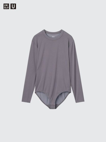 Боді Uniqlo пурпурний AIRism Bodysuit | Long Sleeve 8562 фото